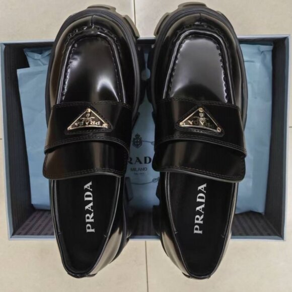 Prada Shiny Black Women's Loafers - Picture 1 of 5